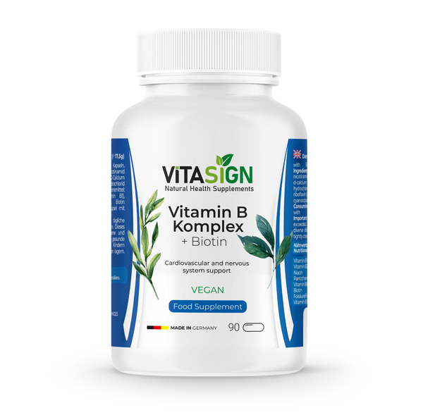 VITASIGN Vitamin B Complex + Biotin, 90 Vegan Capsules – Eight B Vitamins Formula