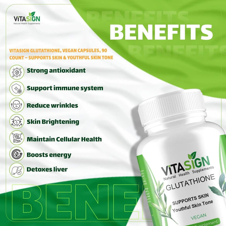 VITASIGN Glutathione, Vegan Capsules, 90 Count Supports Skin & vitasign VITASIGN Glutathione, Vegan Capsules, 90 Count Supports Skin & vitasign