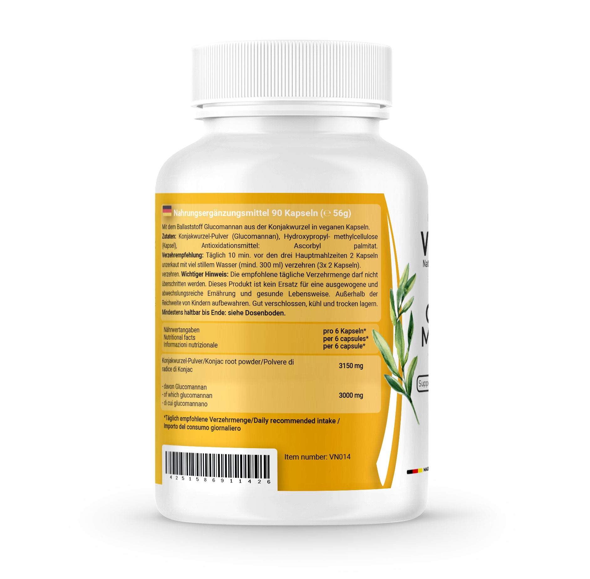 Glucomannan - Natural Konjac Root Fiber Supplement