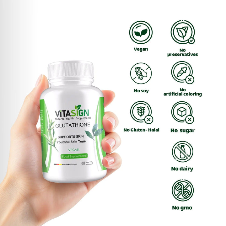 VITASIGN Glutathione, Vegan Capsules, 90 Count Supports Skin & vitasign VITASIGN Glutathione, Vegan Capsules, 90 Count Supports Skin & vitasign